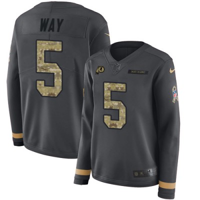 Nike Washington Commanders #5 Tress Way Anthracite Salute to Service Women's Stitched NFL Limited Therma Long Sleeve Jersey